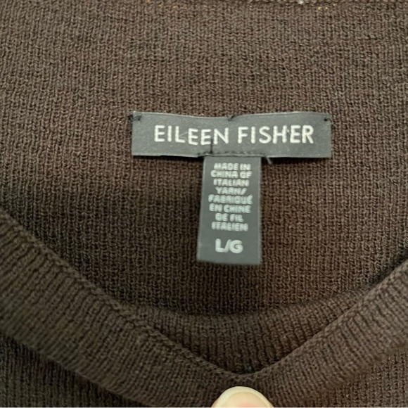 Eileen Fisher Chocolate Brown 100% Wool Dress Size Large - Picture 4 of 12